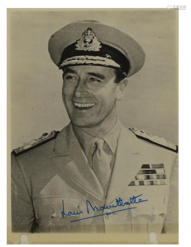 Earl Louis Mountbatten, Lord Admiral, Signed Photo