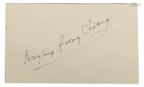 Madame Chiang Kai Shek Signed Card