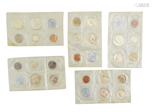 5 Sealed US Mint Sets 1963 & 1964