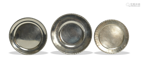 3 .900 Silver Bread Plates