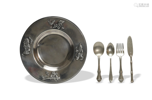 5 Sterling Child's Dish, Flatware, Inc. Tiffany