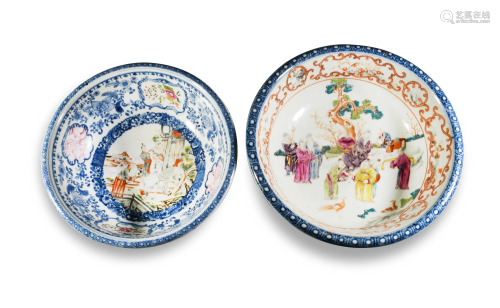 2 18th Century Chinese Export Porcelain Bowls