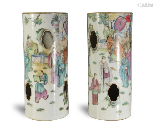 Pair Chinese Porcelain Hat Stands, Late 19th Century