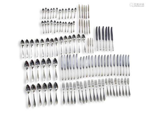 111 Piece .800 Silver Flatware by Guldsmedsaktiebolaget