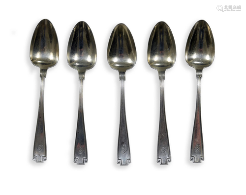 5 Gorham Etruscan Pattern Teaspoons