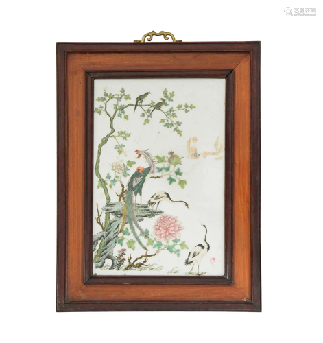 Chinese Famille Rose Porcelain Plaque, Republic