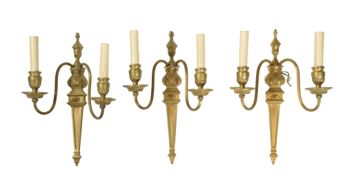 3 French Gilt Bronze Wall Sconces