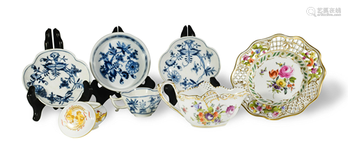 7 Meissen & Dresden Porcelain Items, 19th - 20th Cent.