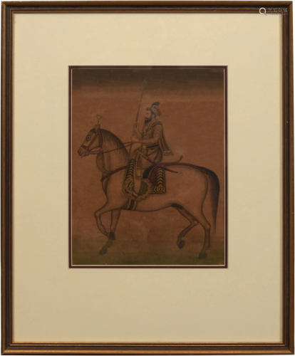 19th - 20th Century Painting of a Mughal Emperor