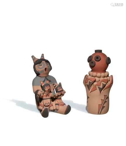 Emily Fragua Tsosie, 2 Jemez Pottery Figures