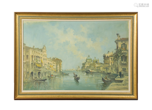 Oil on Canvas of Venice by Giovanni Riva