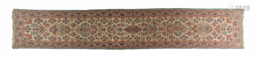 Semi Antique Persian Kerman Runner 164 x 30 Inches