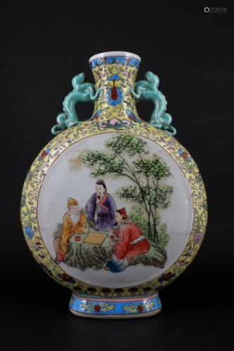 Extra Large Qing Porcelain Famille Rose Flask