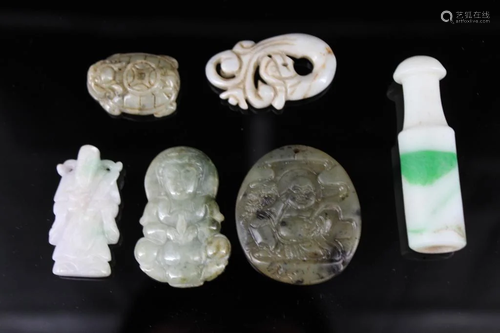 Six Pieces of Assorted Jade