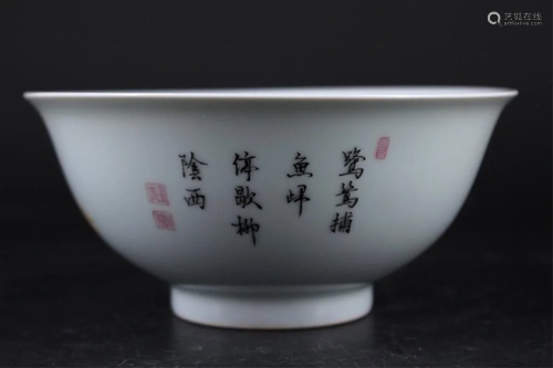 Chinese Qing Porcelain Famille Rose Duck Bowl