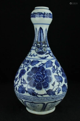 Extra Large Ming Porcelain Blue&White Floral Vase