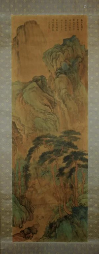 Long Scrolled Hand Painting signed by Shen Zhou