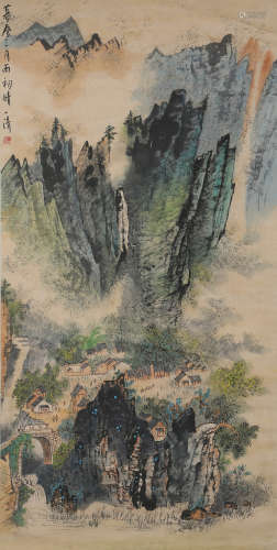 A CHINESE SCROLL PAINTING BY TAO YI QING