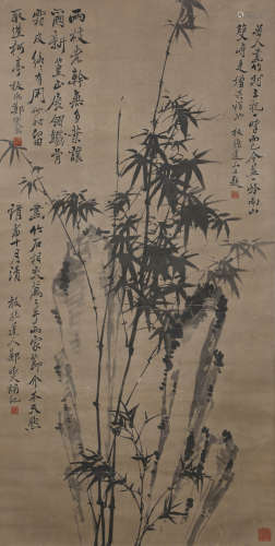 A CHINESE SCROLL PAINTING BY ZHENG BAN QIAO