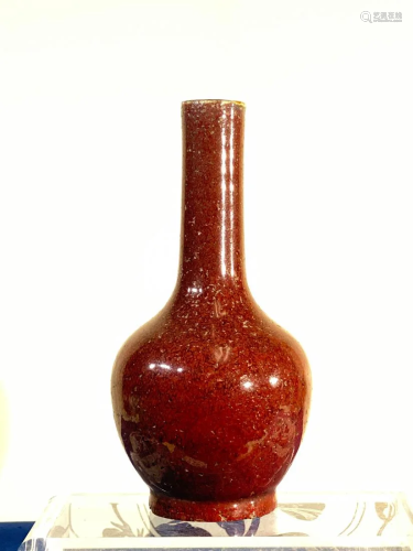 Chinese Oxblood Porcelain Case with Straight Neck