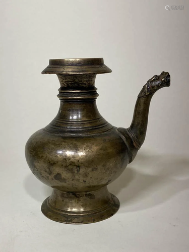 Tibeta Nepalese Bronze Ewer with Dragon Spout