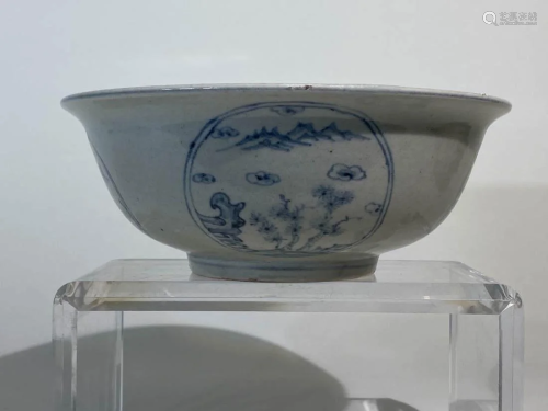 Korean Blue White Porcelain Bowl