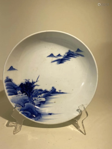 Japanese Blue White Porcelain Bowl - Genroku