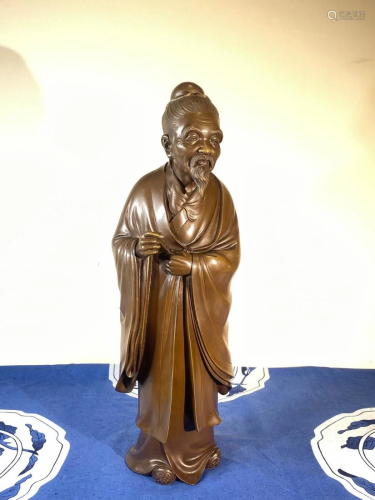 Fine Japanese Meiji Bronze Scholar - Signed