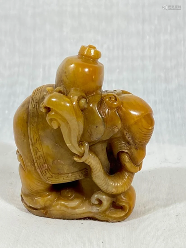 Chinese Shoushan Soapstone Seal - elephane