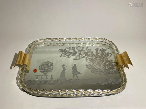 Italy Murano Art Glass Tray