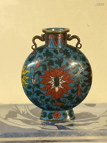 Chinese Miniture Cloisonne Moonflask Vase