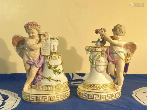Pair Meissen Porcelain Figurines