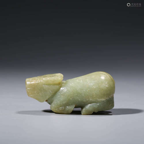 AN ARCHIASTIC CHINESE JADE ANIMAL