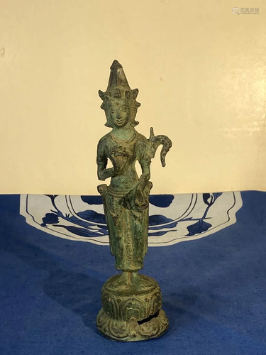 Southeast Asian Java Bronze Standing Buddha