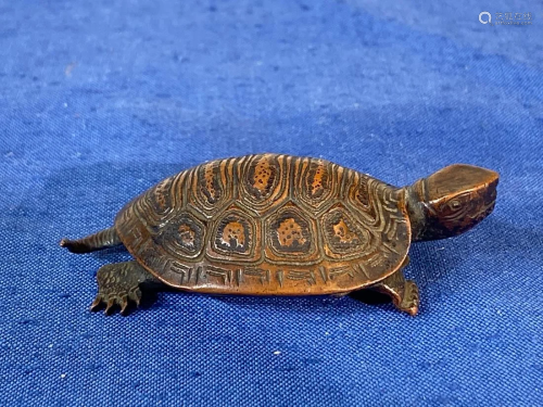 Japanese Meiji Bronze Water Dropper - Turtle
