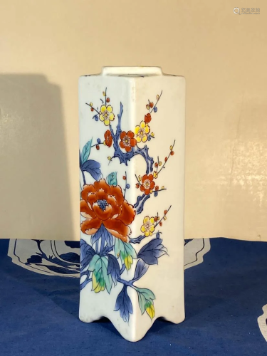 Japanese Square Porcelain Vase