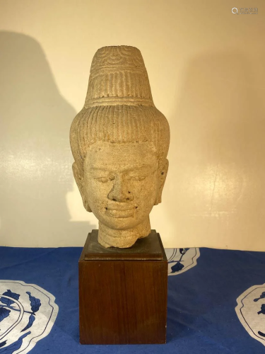 Southeast Asia Carved Stone Buddha Head