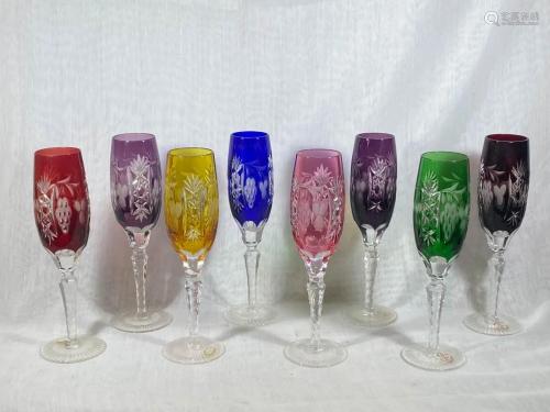 Group of Cut Glass Stem Cups - Hungary