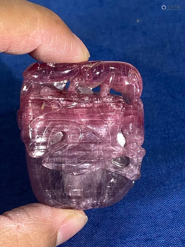 Chinese Tourmaline Snuff Bottle - Melon