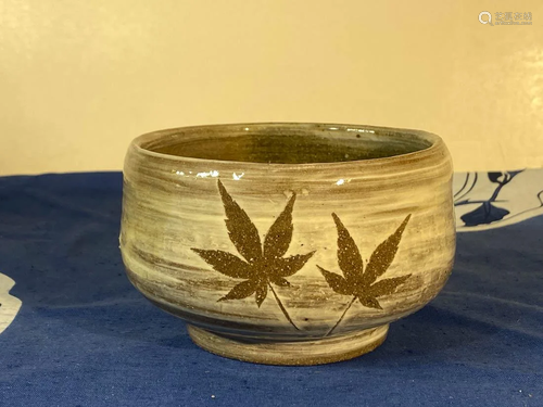 Japanese Tea Bowl - Maple Leaf