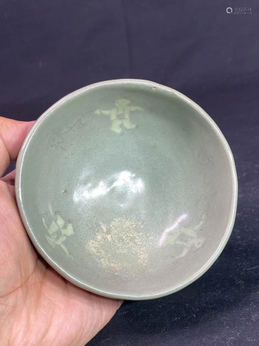 Korean Celadon Porcelain Bowl - Children with Lotus