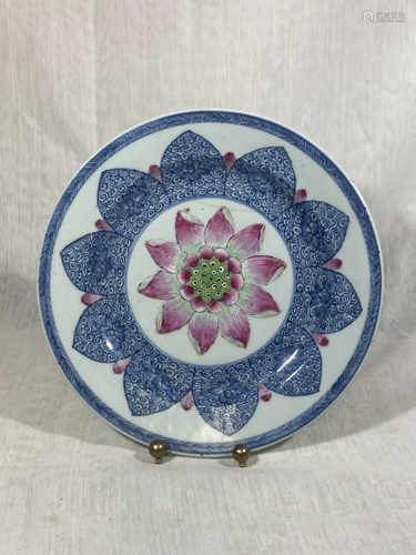 Chinese Porcelain Dish with Lotus