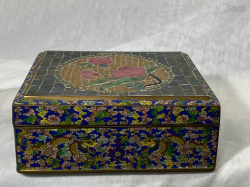 Chinese Cloisonne Box with Dragon Motif