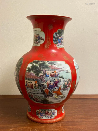 Chinese Porcelain Vase with Hundred Children Playing