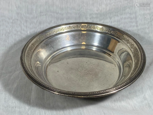 Sterling Silver Dish with Etched Design 290 grams