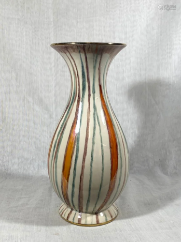 Mid Centry West Germany Ceramic Vase with Stripe