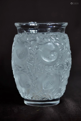 Lalique Crystal Vase - Birds