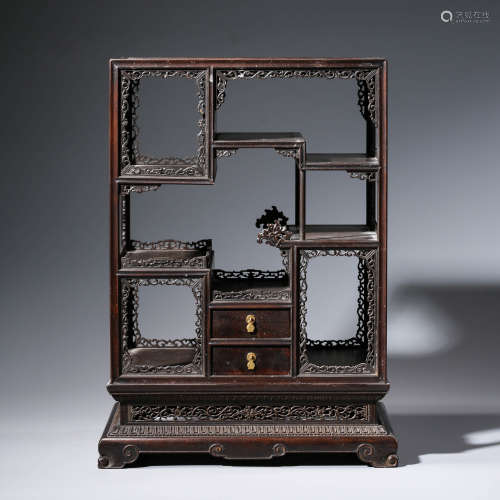 A CHINESE ZITAN CABINET FOR THE PLACEMENT OF TREASURES