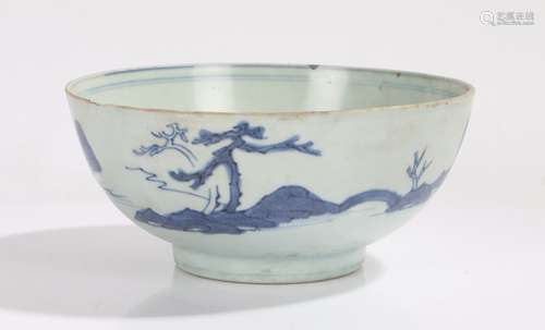 Nanking cargo bowl, with landscape decoration, Christie's label to base, 16.5cm diameter