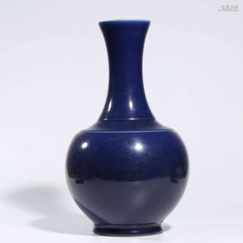 A CHINESE BLUE-GLAZED  VASE MARKED GUANG XU